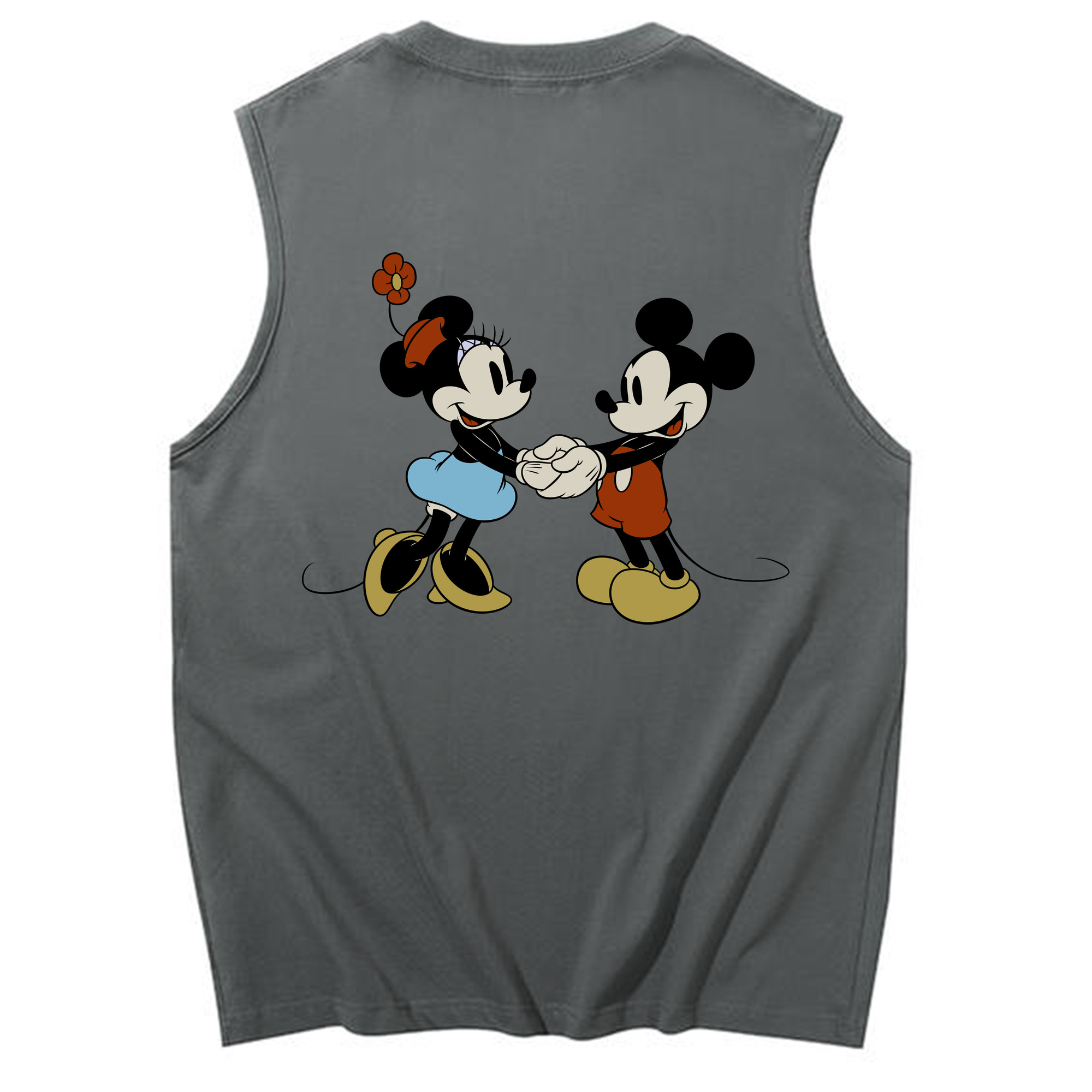 ミッキーマウス Mickey Mouse コットン100％タンクトップ（背面プリント）